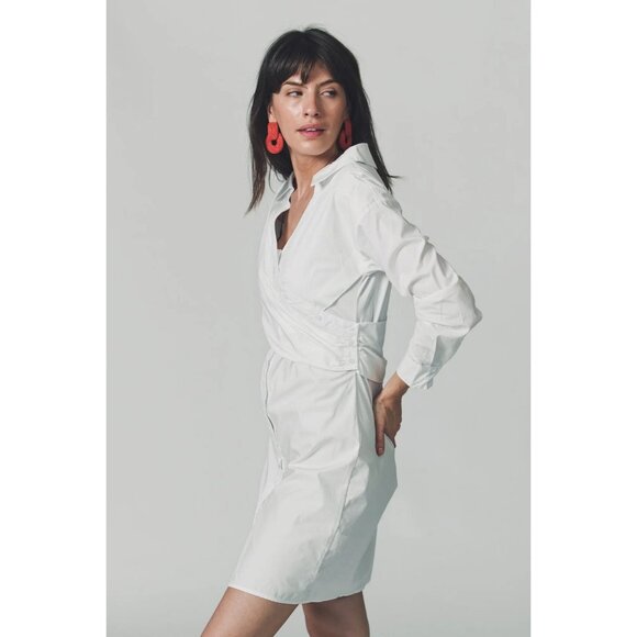 Anthropologie Hackney Shirt Dress Mini Midi Coastal Beach Quiet Luxury Old Money - Picture 2 of 11